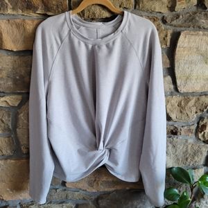 Lululemon Tuck & Gather Pullover 10 Modal French Terry Knot Crop Crew